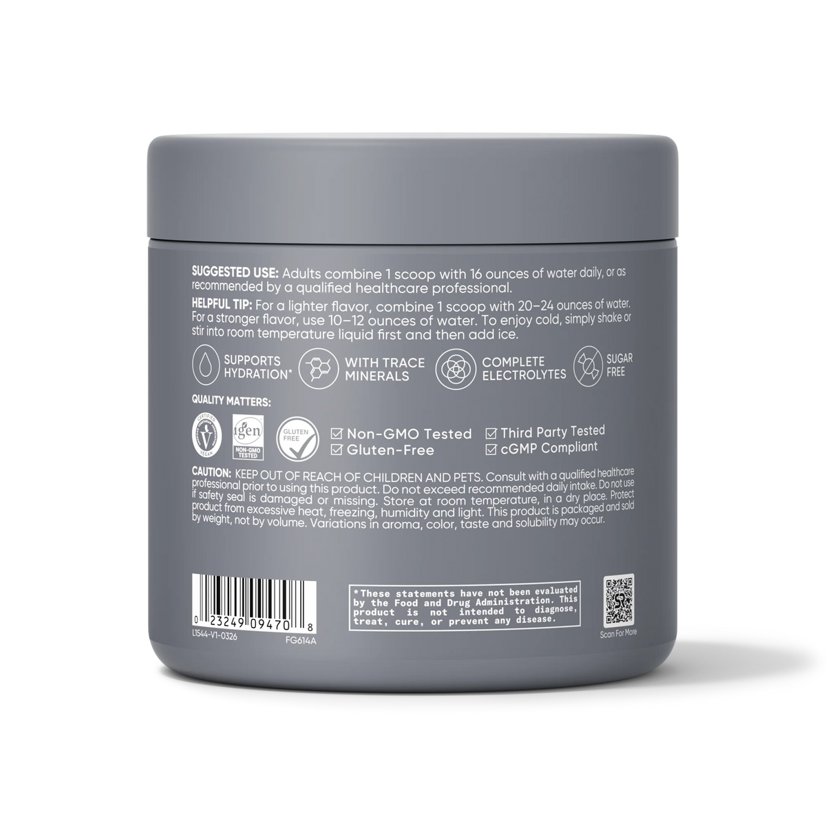 Hydrate Electrolytes Salted Pink Grapefruit (45 servings)