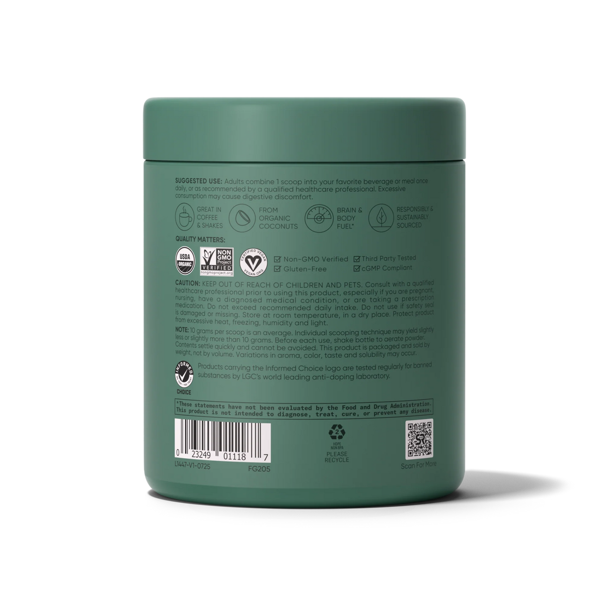 MCT Oil Powder Organic Unflavored (30 servings) - 10.6oz